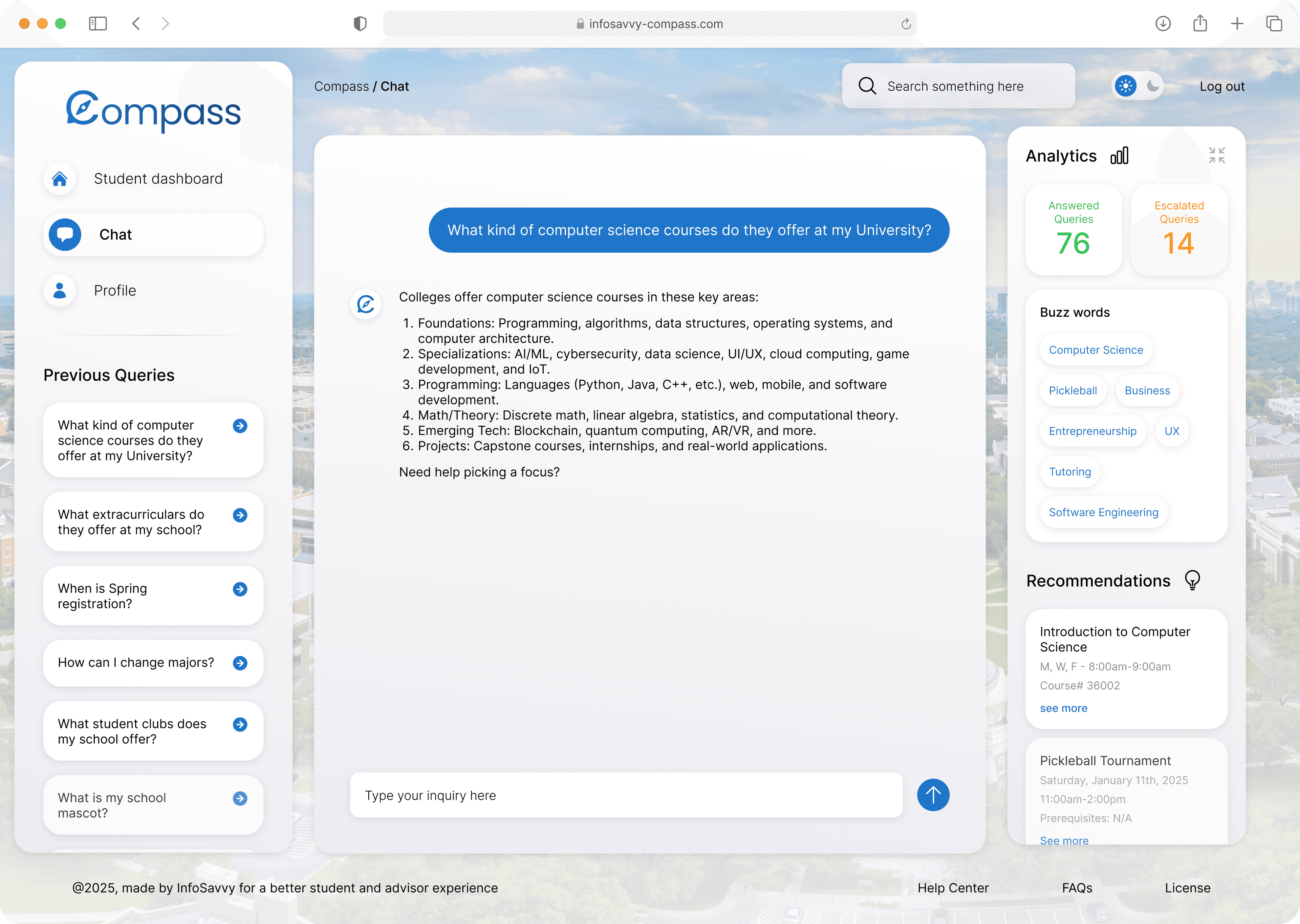 Ask your question naturally