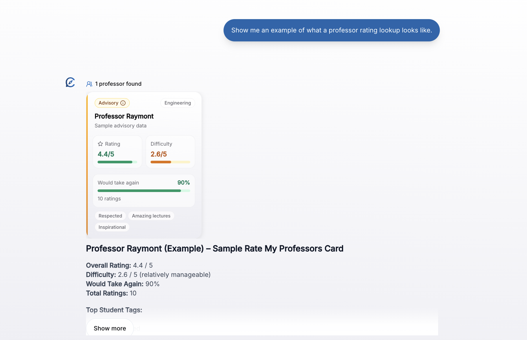 Professor ratings